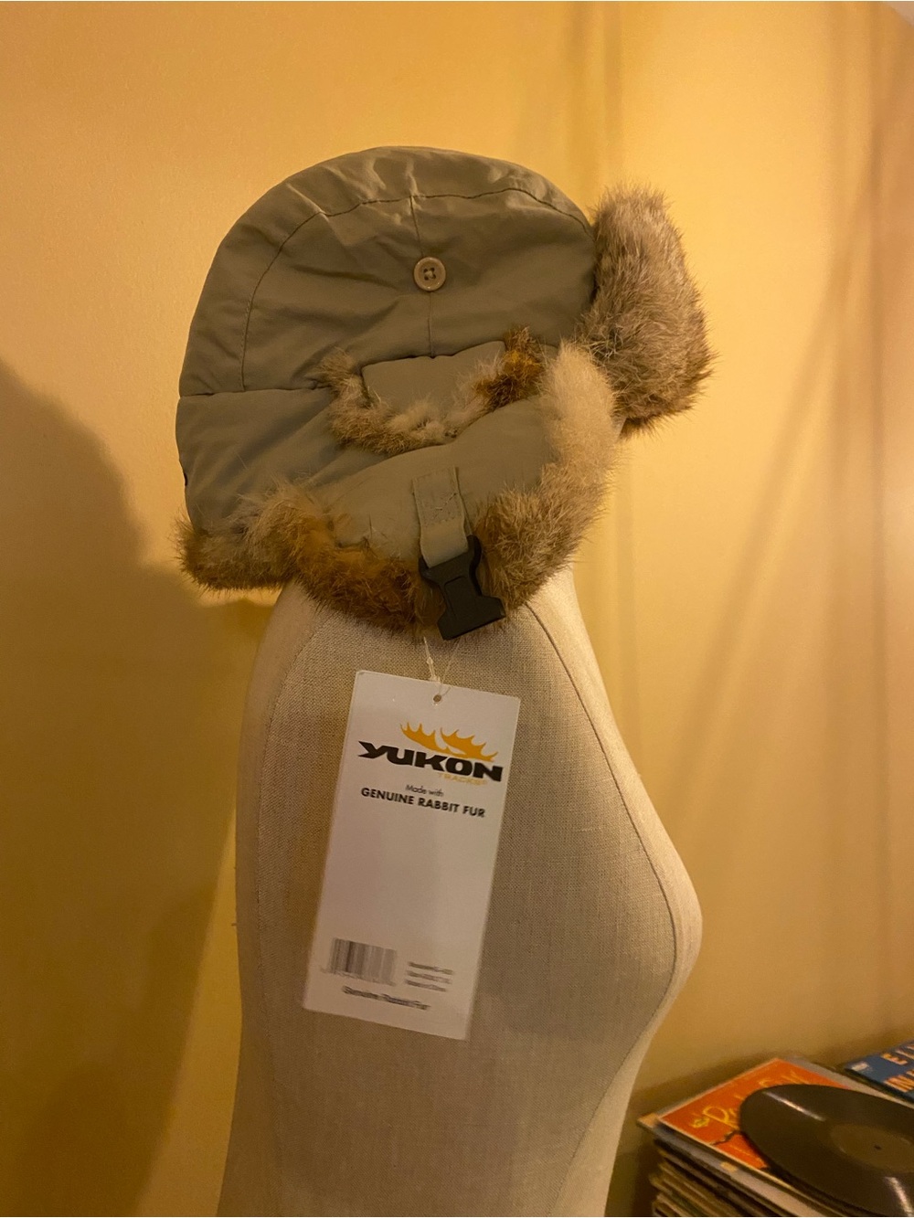 Women’s or men’s Tan Fur Trim Winter Trapper Hat